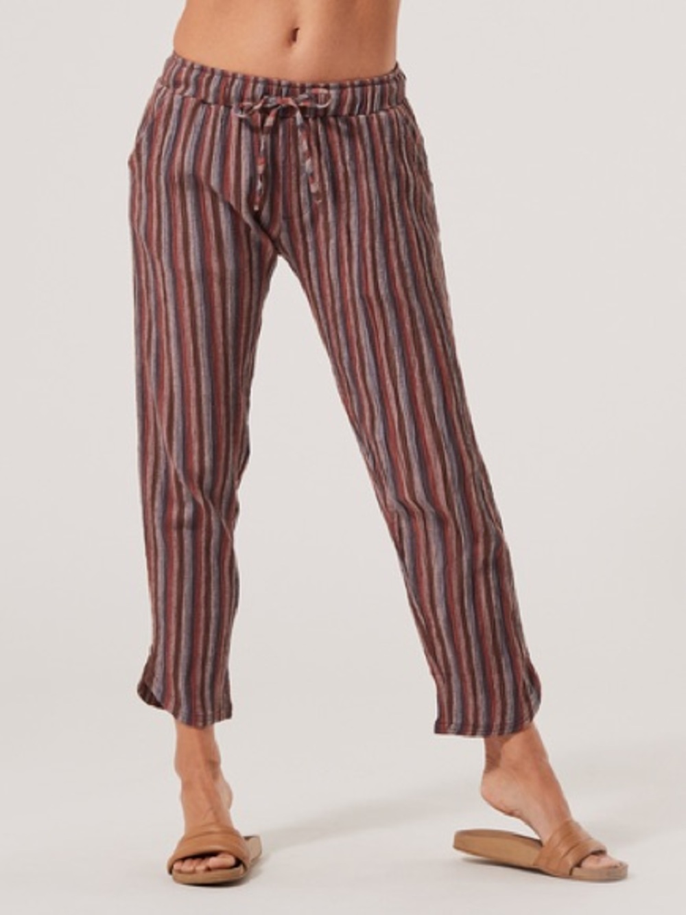 PACT organic cotton Women’s Vertical Striped Crinkle Woven Pant Size Small